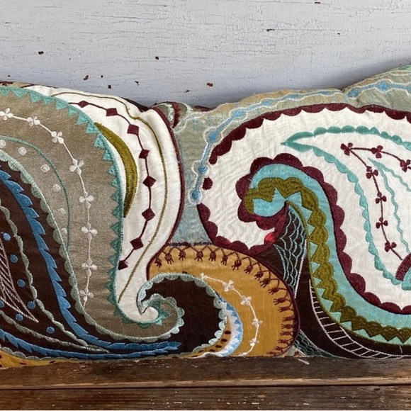 Pier 1 Accents Pier Pair Of Embroidered Lumbar Pillows Poshmark